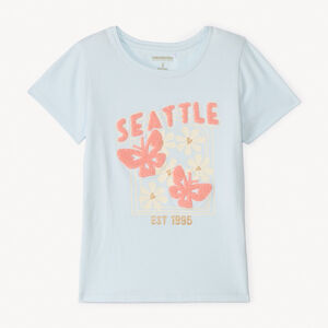 T-shirt manches courtes à patchs bouclettes pour fille 