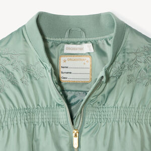 Veste bomber fille en toile avec broderie fleurie 