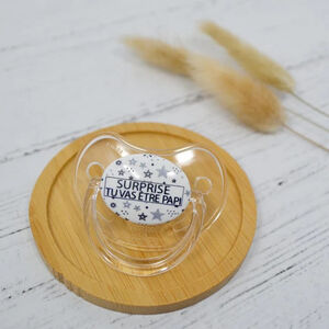 Sucette en siliconne 0/6M - "Surprise, tu vas être papi" 