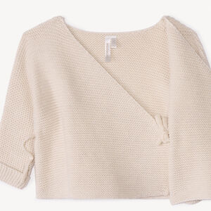 Brassière unie en tricot point mousse pour bébé 