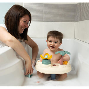Siège de bain bébé 2 en 1 - Bleu et blanc 