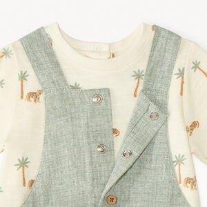 Ensemble court 2 pièces t-shirt + salopette pour bébé garçon 