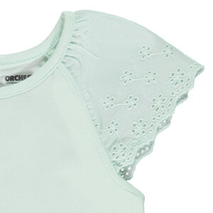 T-shirt manches courtes en broderie anglaise pour bébé fille 
