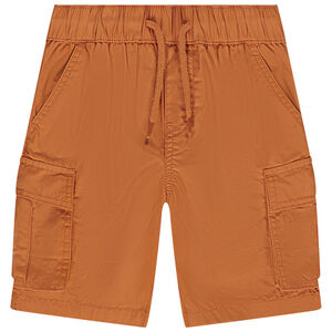 Bermuda cargo uni en popeline pour garçon 