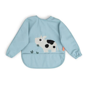 Bavoir tablier imperméable à poche Tiny Farm bleu 