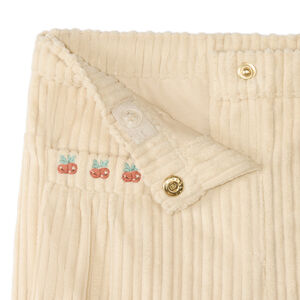 Pantalon en velours côtelé bébé fille motif fruits 
