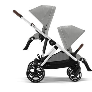 Poussette Gazelle S single/double - Châssis silver / Siège Stone Grey 