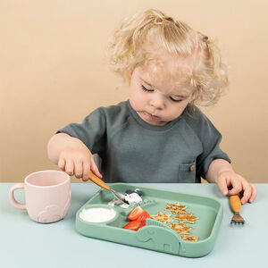 Lot de 3 couverts easy-grip Deer Friends moutarde 