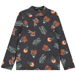 Sous-pull à col cheminée imprimé fantaisie pour garçon 