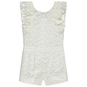 Combinaison courte de cérémonie en organza brodé pour fille 