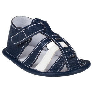 Nu-pieds aspect cuir à brides 