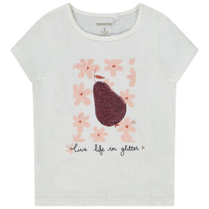 T-shirt manches courtes print en sequins magiques pour fille 