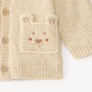 Gilet tricot à capuche bébé garçon poches ludiques 