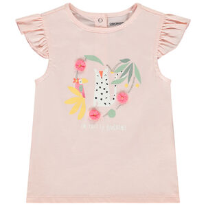 T-shirt manches courtes motif fleurs 3D pour bébé fille  