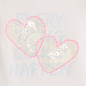 T-shirt manches courtes motifs à sequins fantaisie fille 
