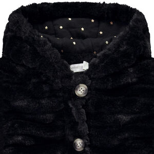 Manteau à capuche en fausse fourrure pour fille 