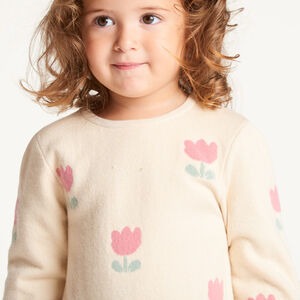 Robe en tricot jacquard à manches longues bébé fille 