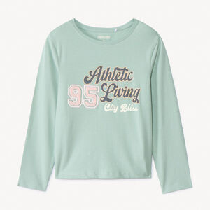 T-shirt manches longues printé à patchs pour fille 