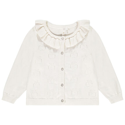 Gilet En Tricot A Volants Pour Bebe Fille Orchestra Fr