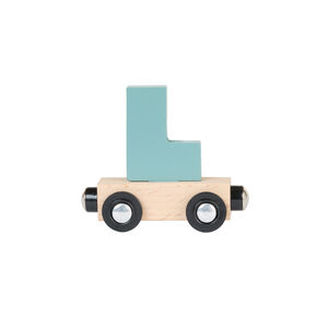 Lettre "L" wagon en bois - vert 