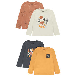 Lot de 4 t-shirts manches longues fantaisie pour garçon 