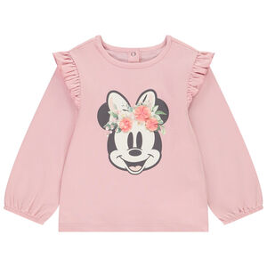 T-shirt manches longues à fleurs 3D Minnie Disney pour bébé fille 