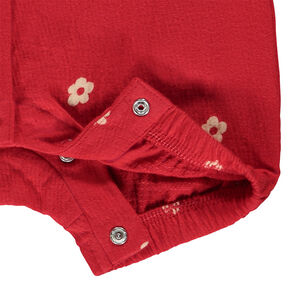 Combinaison courte imprimée fleurs plates pour bébé fille  