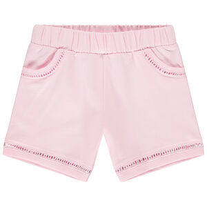 Short uni en molleton avec détails ajourés pour fille  