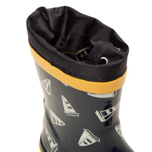 Bottes de pluie avec col imperméable imprimé voiliers pour bébé garçon 