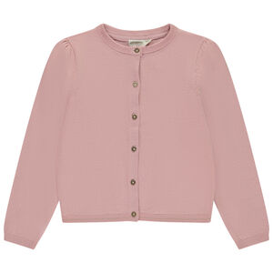 Gilet en tricot uni avec boutons pailletés pour fille 