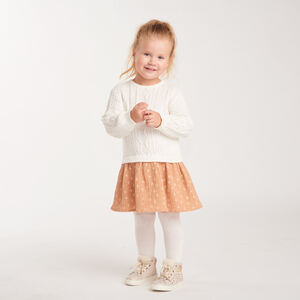 Robe tricot effet 2-en-1 bébé fille 