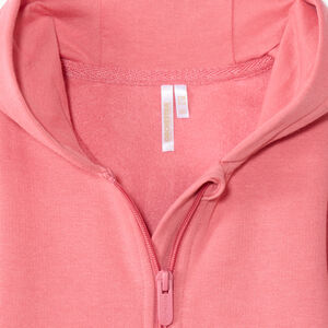 Gilet uni en molleton avec cœur lurex brodé pour bébé fille  