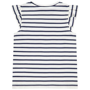 T-shirt manches courtes rayé et printé fille 