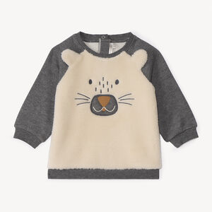 Sweat ludique bi-matière pour bébé garçon 