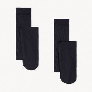 Lot de 2 paires de collants fins unis en microfibre pour fille 