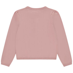 Gilet en tricot uni avec boutons pailletés pour fille 