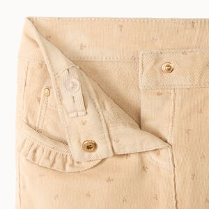 Pantalon velours doublé et imprimé cœur pour bébé fille  