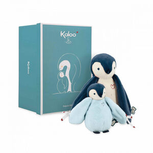 Duo de peluches manchots câlins bleu 