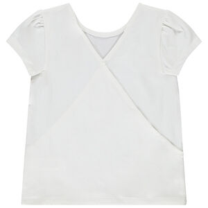 T-shirt manches courtes à sequins et dos croisé fille 