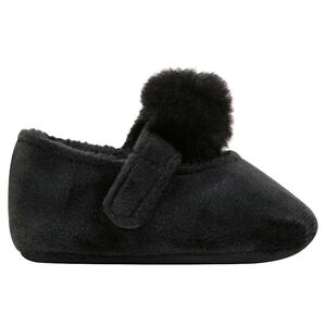 Babies en sherpa all-over avec scratch et pompon 