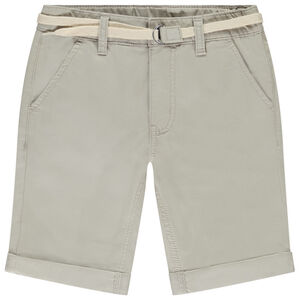 Bermuda uni en toile avec ceinture lacet pour garçon  