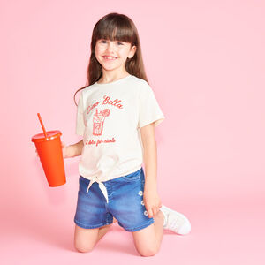 T-shirt manches courtes noué pour fille 