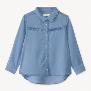 Chemise manches longues à volant pour fille 