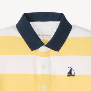 Polo manches courtes à rayures broderie bateau pour garçon 