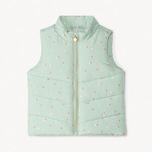 Doudoune sans manches matelassée et imprimée pour bébé fille 