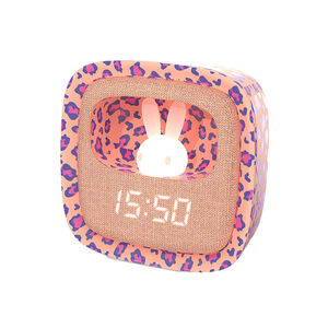 Réveil et veilleuse en silicone Billy Clock pink leopard 