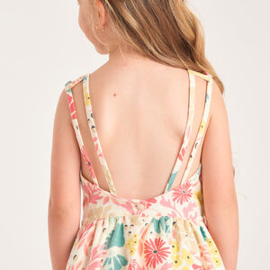 Robe à bretelles avec dos plongeant imprimé fantaisie pour fille 