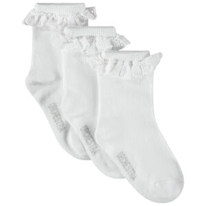 Lot de 3 paires de chaussettes à volants brodés pour bébé fille 