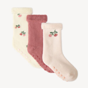 Lot de 3 chaussettes anti-dérapantes pour bébé fille 