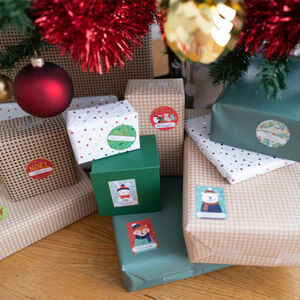 12 étiquettes pour cadeaux de Noël rêne et bonhomme de neige 